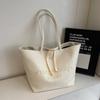 Bolsa Tote de Lona Casual de Grande Capacidade com Letras para Mulheres 2025 Novo Estilo Roupa de Trabalho Simples para o Trabalho Bolsa de Ombro de Alto Valor