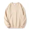 Sudadera Holgada de Moda con Hombros Ligeramente Caídos, Cuello Redondo de Algodón, Top Casual de Color Sólido, Cómodo, Elegante, Fácil de Combinar, Hecho de Tela de Algodón Puro de Xinjiang
