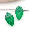 20 Piezas Mixtas de Cuentas Colgantes de Hoja de Vidrio Verde con Agujeros para Decoración de Pasadores DIY Accesorios Vintage