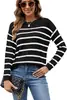 Otoño e Invierno Amazon Transfronterizo Nueva Moda Suéter Pulóver de Cuello Redondo para Mujer Tejido de Punto de Manga Larga