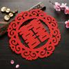 Decoração de Casamento Arranjo de Feltro Dupla Felicidade para o Quarto de Casamento, Decoração de Cama, Adesivos Festivos Estilo Chinês, Decorações de Janela, Adesivos Dupla Felicidade, Adesivos Estáticos