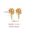 Pendientes de ciruela vintage pendientes soporte vacío incrustado cuentas redondas Jasper Perla soporte para pendientes diy soporte vacío para pendientes de oro de 18 quilates