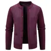 Cárdigan de punto para hombre con cuello alto, nuevo, de marca de moda, grueso con terciopelo, cálido, casual, tejido para hombre