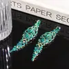 Pendientes de Borla con Forma de Gota de Agua Incrustados de Diamantes, Estilo Lujo Ligero Transfronterizo Europeo y Americano, Pendientes Estilo Palacio, Pendientes de Gama Alta de Nicho para Mujer