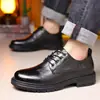 Sapatos Martin de Cano Baixo para Homens, Sapatos Esportivos de Couro, Sapatos de Couro Retro Estilo Britânico para Negócios, Sapatos de Trabalho Casuais para Homens com Solado Macio e Biqueira Larga