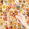 50 Pegatinas de Graffiti de Cachorro Golden Retriever de Mascota de Dibujos Animados Más Vendidas para Decorar Fundas de Teléfono Móvil, Cascos de Patineta, Laptops