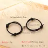 Moda Europea y Americana Sencillos Brazaletes Magnéticos de Acero Inoxidable para Parejas, un Par de Pulseras Tejidas Ajustables para Estudiantes, Joyería al por Mayor