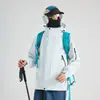 Chaqueta Cálida Funcional con Capucha para Exteriores Unisex Resistente al Viento Impermeable Chaqueta de Trabajo Estilo Montaña Diseño Moderno en Bloques de Color