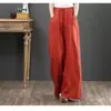 Pantalones de Pierna Ancha de Algodón y Lino de Color Sólido para Mujer Tallas Grandes Aspecto Adelgazante Pantalones Blancos de Ramio Cintura Alta Cordón Gordito mm Sueltos Pantalones de Algodón y Lino