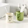 Taza de Cepillo de Dientes Creativa y Personalizada con Ojos Grandes Lindos para Uso en Casa, Taza de Plástico para Cepillo de Dientes de Pareja, Taza para Enjuague Bucal