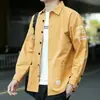 Nova coleção de primavera e outono: jaqueta de trabalho masculina estilosa e descolada, camisa casual moderna e versátil, peça de outer wear longa e solta estilo Hong Kong