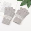 Guantes Cálidos de Invierno Guantes para Estudiante con Pantalla Táctil Guantes de Punto Cortavientos para Exterior Jacquard Clásicos Guantes con Dedos