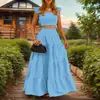 Moda femenina de otoño 2026: Conjuntos de tops de manga corta estilo europeo y americano y vestidos largos elegantes, de corte ajustado y color liso