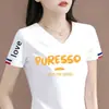 Camiseta básica de cuello en V para mujer de talla grande, camiseta de manga corta, top de manga corta para mujer, excedente de comercio exterior transfronterizo, marca