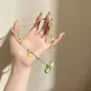 Collar de Manzana Verde Dopamina de Verano para Mujer, Estilo Y2K de Lujo Ligero de Nicho, Cadena para Clavícula con Colgante de Fruta