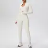 Chaqueta Deportiva de Color Sólido Transfronteriza con Cremallera y Mangas Largas, Chaleco de Tirantes, Pantalones de Yoga Ajustados, Ropa de Fitness, Traje de Tres Piezas para Yoga