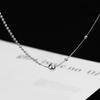Collar de Cadena de Plata de Ley 925 con Perlas Redondas para Mujer, Cadena Versátil de Clavícula de Moda, Diseño de Nicho de Instagram, Cadena de Cuello Personalizada al por Mayor Y223