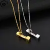 Accesorios Más Vendidos de Comercio Electrónico Transfronterizo Collar, Cadena de Ola de Agua Colgante de Mancuerna de Acero Inoxidable, Collar de Alta Calidad que No Se Desvanece para Hombres y Mujeres