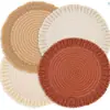 Mantel Tejido de Cuerda de Algodón Estilo Nórdico, Salvamanteles Redondo Antiescaldante y Aislante Térmico, Posavasos, Salvamanteles para Platos, Cojín