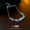 Pulsera Geométrica Ondulada Ajustable Incrustada con Diamantes Pulsera Elegante Coreana Popular de Lujo Accesible de Alta Gama Joyería de Mano al Por Mayor