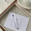 Collar de Trébol de Cuatro Hojas Colorido de la Suerte en Plata de Ley 925 Diseño de Lujo Accesible de Nicho Cadena para Clavícula Estilo Fresco Ins de Gama Alta para Mujeres