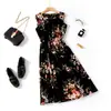 Comércio Exterior Roupas para Mulheres de Meia-Idade e Idosas, Roupas para Mães, Vestido de Comprimento Médio, Novo Estilo Solto de Verão, Afinando e Rejuvenescedor