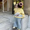 Ropa para Niños 2026 Estilo Coreano Niñas Bebé Primavera Nueva Moda Chaqueta a Cuadros con Encaje