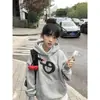 Sudadera con Capucha Estilo High Street Americano para Mujer en Otoño e Invierno Nuevo Estilo Casual Holgada Aspecto Adelgazante Forrada de Polar Engrosada Versátil Tops de Pareja