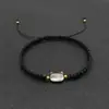 Pulseira de Casal Tecida à Mão Gato Concha Pulseira de Amizade Elástica Ajustável Feita à Mão