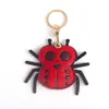 Chaveiro Criativo de Aranha para Carro Porta-Cartão de Acesso de Couro Fofo Chaveiro Pequeno Presente de Halloween Pingente de Mochila Presente