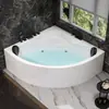 Bañera Grande de Acrílico para Hogar y Hotel, de Pie, Forma de Abanico, Doble Esquina Triangular, Termostática, Calefactable, Hidromasaje