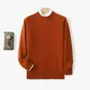 Nuevo Suéter de Lana Pura para Hombre Otoño/Invierno 2026, Cuello Redondo, Corte Holgado, Suéter de Punto Grueso de Cachemir de Siete Puntos