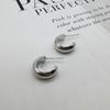 Arete pequeño de metal latón simple en forma de C estilo japonés y coreano, aguja de plata 925, pequeño, combinable con todo, de alta calidad, dorado para mujer