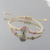 Pulsera de Serie de Flores Secas al por Mayor Vidrio Espécimen de Flor Real Gipsófila Flor de Durazno Árbol de la Fortuna Mariposa Pulsera Escénica Joyería