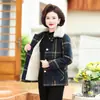 Ropa de Abrigo de Invierno para Mamá, Algodón Engrosado con Forro Polar, Nueva Moda 2025 para Mujeres de Mediana Edad y Mayores, Abrigo Corto de Lana a Cuadros