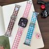 Correa de Reloj de TPU Retro a Cuadros con Dibujo de Oso Lindo Adecuada para Apple Watch iWatch 12ª Generación 11/10