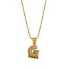 ZN0412 Collar Transfronterizo Europeo y Americano de Cobre y Lava con 26 Letras Inglesas Personalidad Exagerada Hip Hop Collar de Circonita Femenino