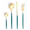 Popular cubertería de acero inoxidable Portugal de 4 piezas, cuchillo, tenedor y cuchara, juego para comida occidental, cuchillo para bistec, suministros para hotel y restaurante