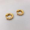Pendientes Redondos Dorados con Circonita Incrustada de Nuevo Estilo para Mujer, Estilo Transfronterizo Europeo y Americano, Pendientes Elegantes, Modernos y de Alta Gama al por Mayor