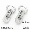 Pendientes de Acero Inoxidable 304 Cadena Cubana con Borlas Joyería Chapado en Oro de 18K Clip para Oreja Pendientes Unisex