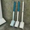 Escova de Banheiro Descontaminante Plástica Espessa de Lado Duplo com Cabo Longo, Limpeza de Banheiro, Curva, Sem Cantos Mortos, Escova para Frestas, Escova Sanitária