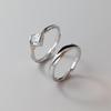 Anel de casal S925 SteRling Silver Angel Kiss Anel de coração com corte de diamante em forma de coração de alta qualidade para homens e mulheres R00468