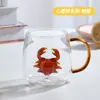 Caneca de Água Animal Estéreo Personalizável Caneca de Café Caneca Fofa para Escritório Copo de Vidro de Alto Borossilicato