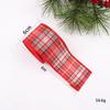 Fita de linho imitação de Natal cor xadrez com borda aramada Fita de laço decorativo de Natal