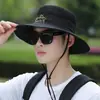 Sombrero de Pescador con Ala Ancha para Protección Solar de Hombres, Sombrero Solar de Verano para Pesca al Aire Libre con Cobertura Facial Anti-UV, Sombrero Solar Plegable