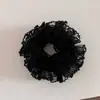 Elástico de Cabelo Scrunchie de Renda com Bolinhas Plissadas para Rabo de Cavalo ou Coque, Corda de Cabelo Elegante e Suave para Mulheres, Estilo Preguiçoso