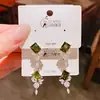 Pendientes de Botón Florales Geométricos Microincrustados de Moda 2026 para Mujer, Estilo Minimalista Fresco, Pendientes de Diseño Único