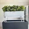 Suporte de Flores de Aço Inoxidável para Exterior Vaso de Flores Varanda Sala de Estar Vaso de Chão Pátio Calha de Flores Divisória de Cerca Caixa de Plantio Canteiro de Flores