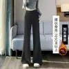 Nuevos pantalones de mujer de cintura alta para otoño e invierno, pantalones rectos de pierna ancha de estilo coreano, fluidos hasta el suelo, modernos de pelo de conejo