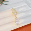 Colgante Moda Transfronteriza de Gama Alta Mariposa Colorida Chapado en Cobre con Oro Real Incrustaciones de Circonita Accesorios de Joyería DIY para Mujeres